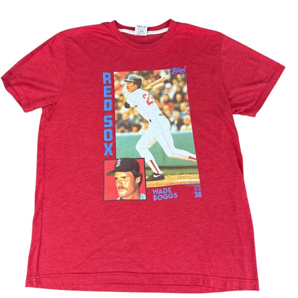 Homage Topps Boston Red Sox Wade Boggs Rookie Card Tee Shirt Mens M Retro Sport
